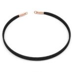 Alcantara necklace - neck collar, AG 925 silver