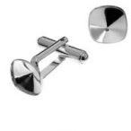 Cufflink - base for Cushion Square, AG 925 silver