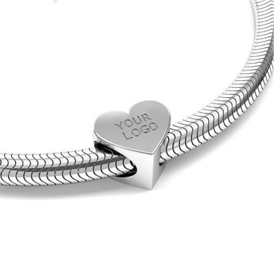 Pendant spacer - celebratory - heart, AG 925 silver