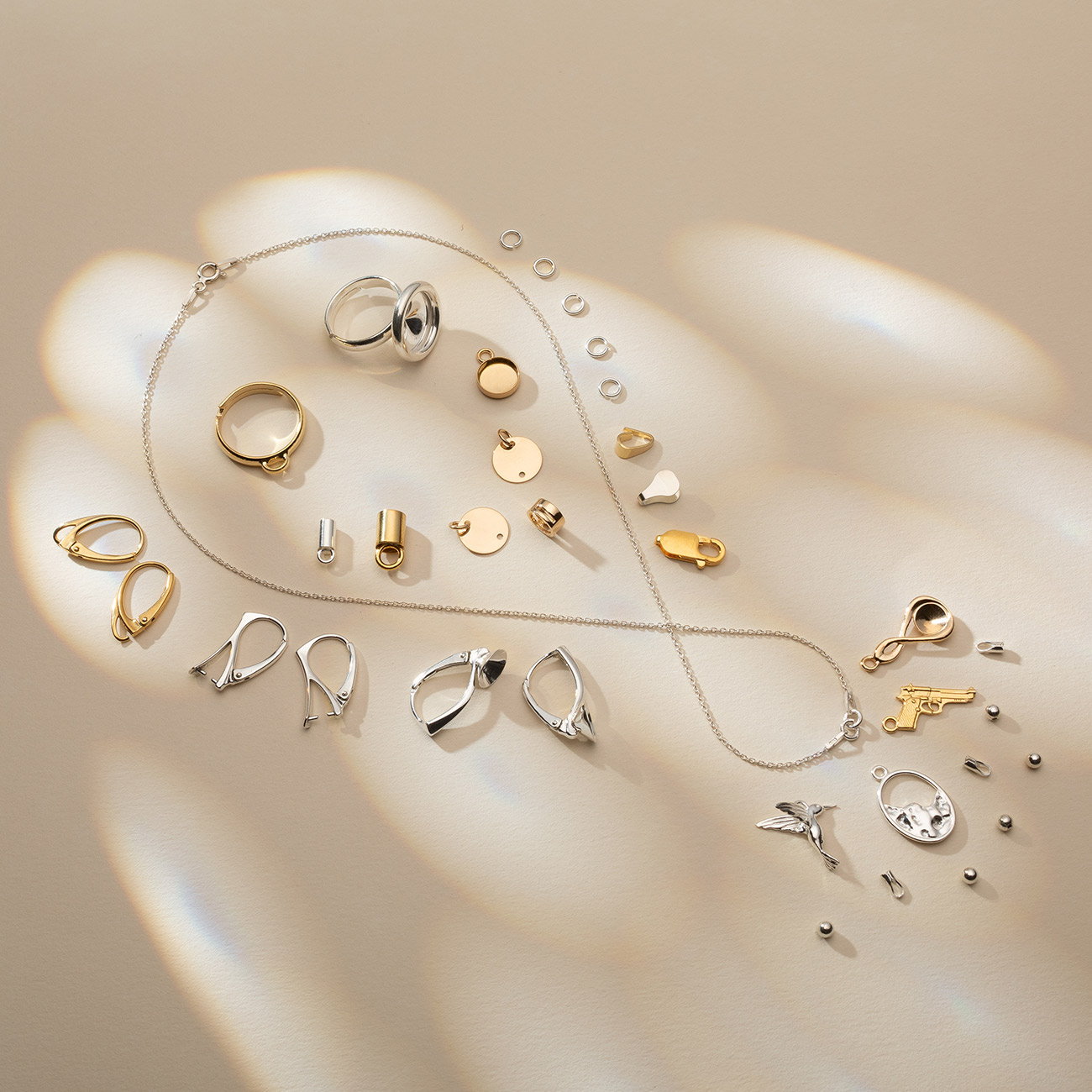 Ganci per orecchini in argento, fermagli per gioielli.